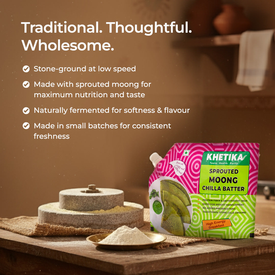 Khetika Sprouted Moong Chilla Batter