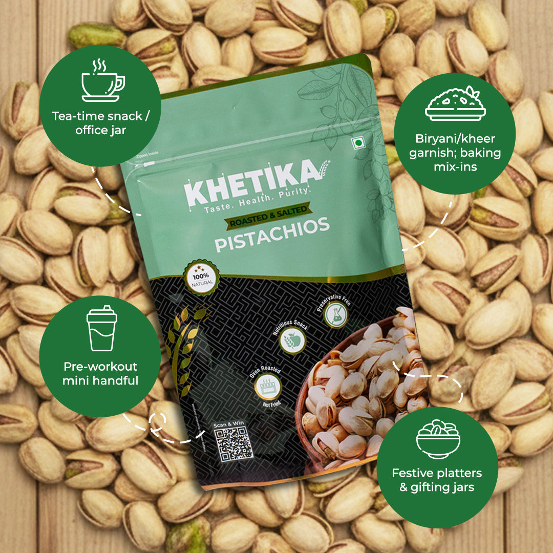 Khetika Premium Roasted &amp; Salted Pistachios