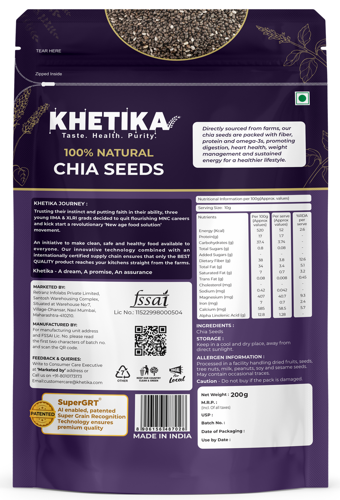 Khetika Premium Chia Seeds