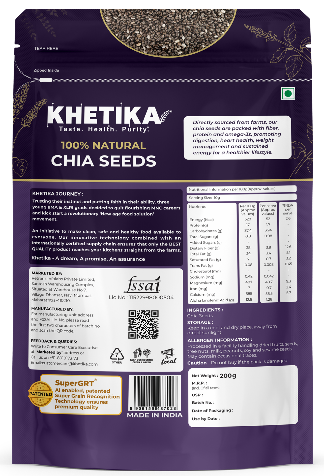 Khetika Premium Chia Seeds