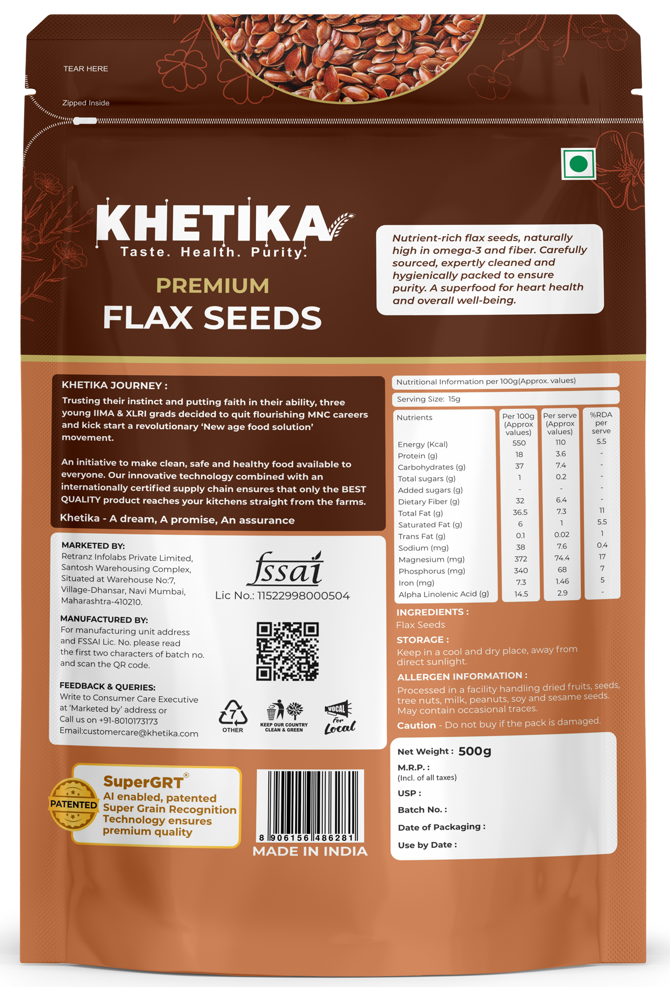 Khetika Premium Flax Seeds