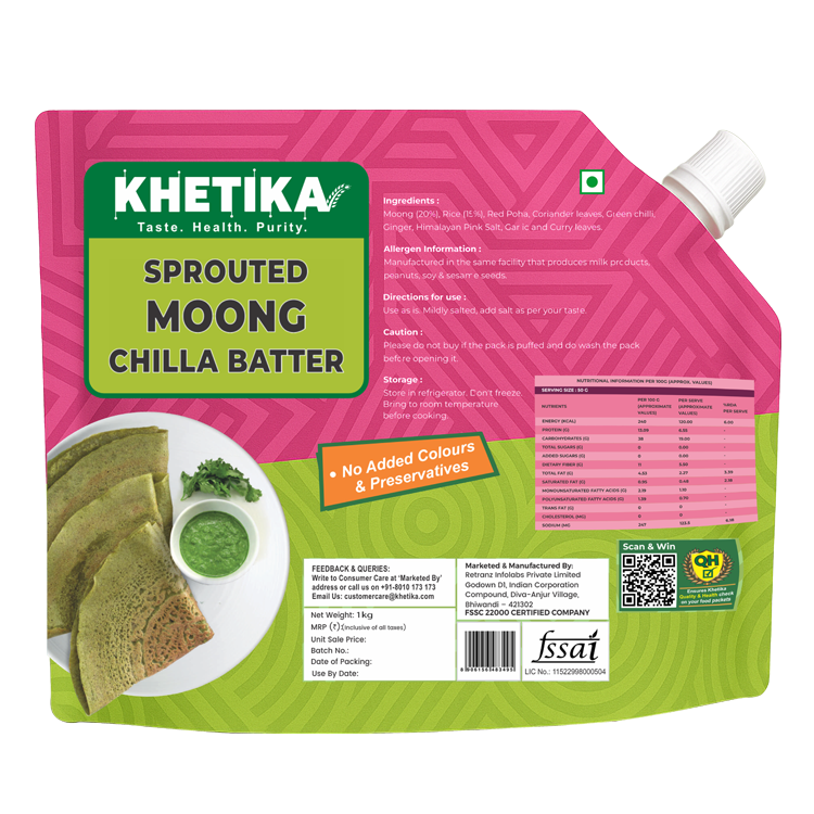 Khetika Sprouted Moong Chilla Batter