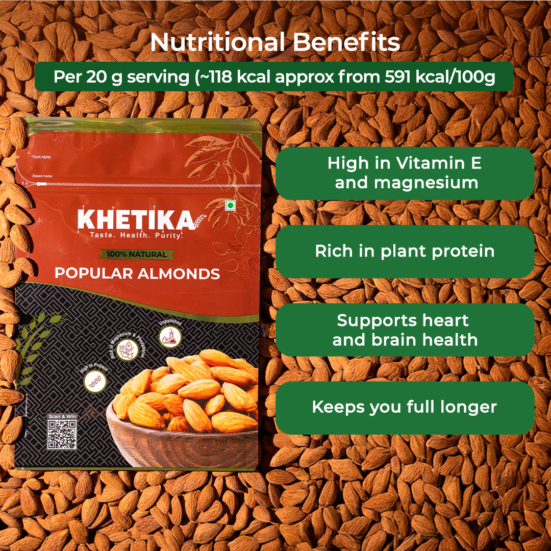 Khetika 100% Natural Popular Almonds