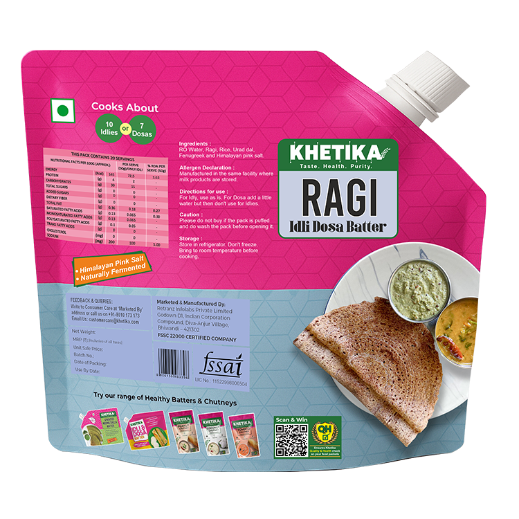 Khetika Ragi Idli Dosa Batter