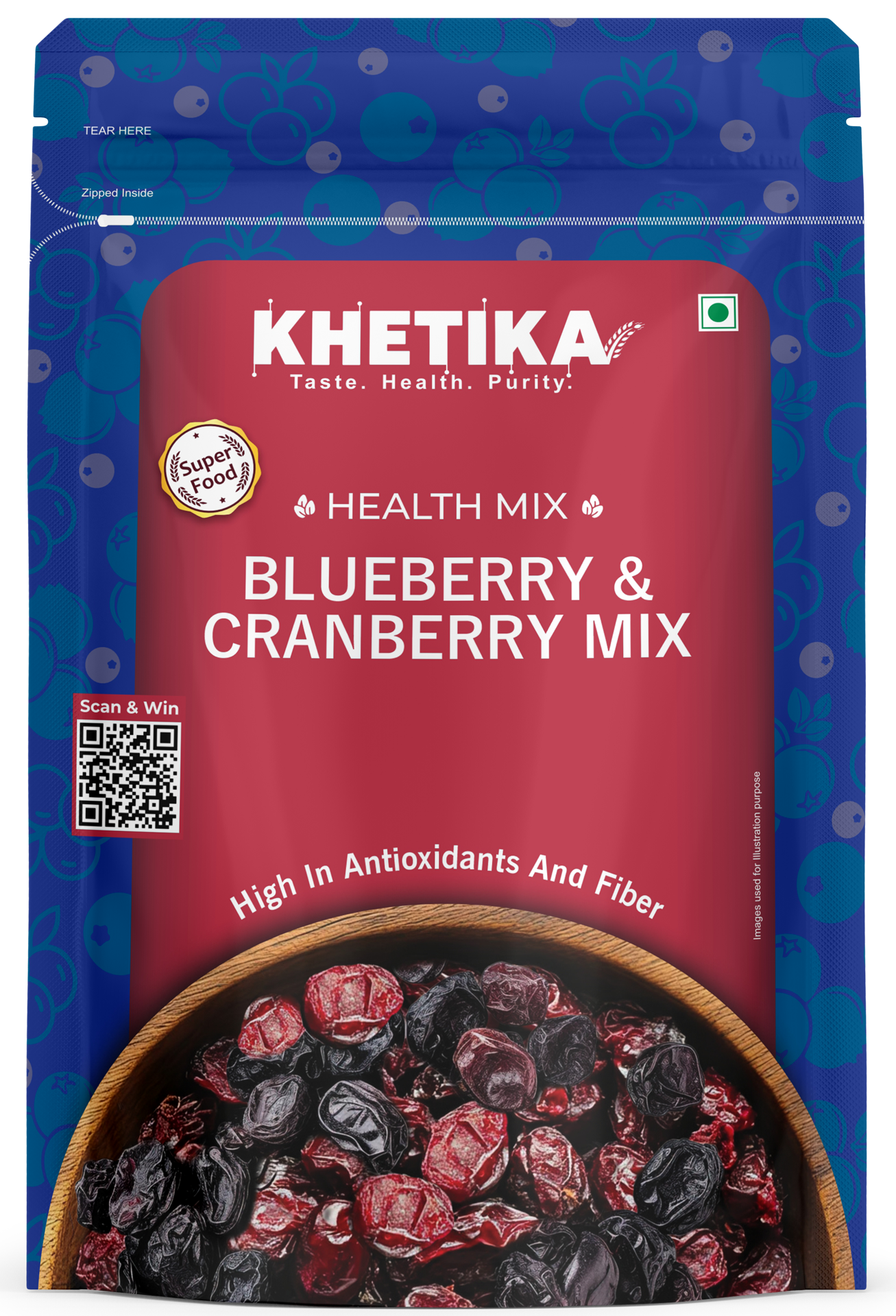 Khetika Premium Cranberry and Blueberry Mix